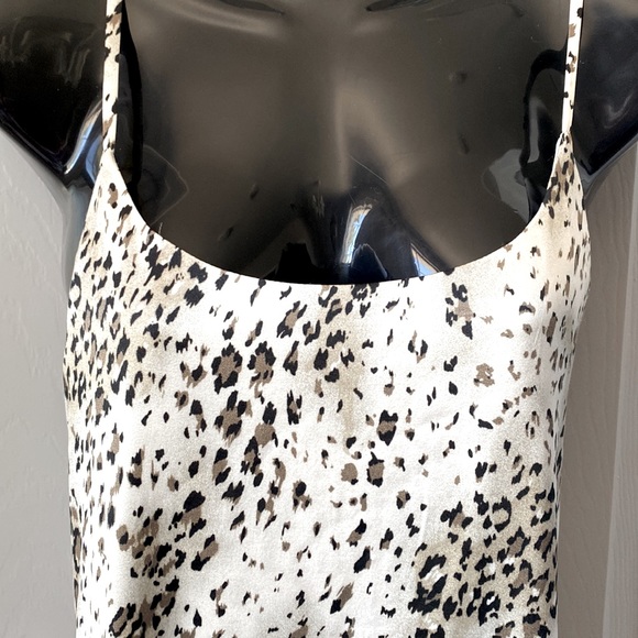 NWT ALICE + OLIVIA Leopard Safari Print Silk Slip Dress SZ M - Picture 3 of 7